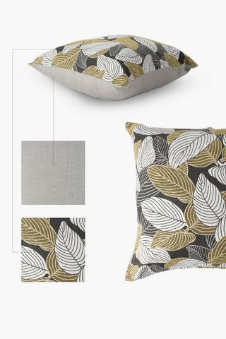 Jacquard Leaf Scatter Cushion, 60x60cm