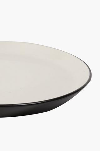 Two Tone Stoneware Dinner Plate