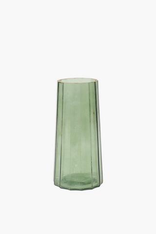 Flute Glass Vase, 10x22cm