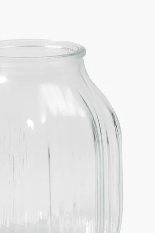 Chevron Glass Vase, 17x10cm