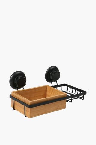 Wooden Suction Rack With Soap Dish
