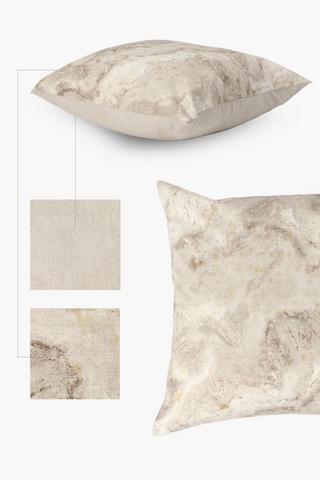 Printed Himeville Marble Feather Scatter Cushion, 60x60cm