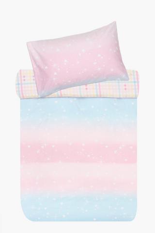 Soft Touch Ombre Check Reversible Duvet Cover Set