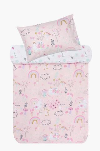 Polycotton Field Of Flowers Reversible Duvet Cover Set