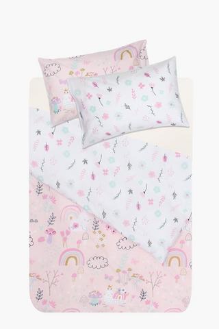 Polycotton Field Of Flowers Reversible Duvet Cover Set