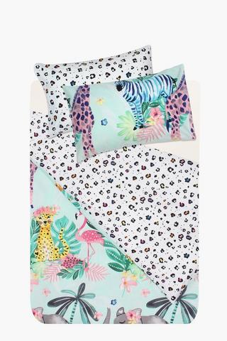 Soft Touch Aurora Jungle Reversible Duvet Cover Set