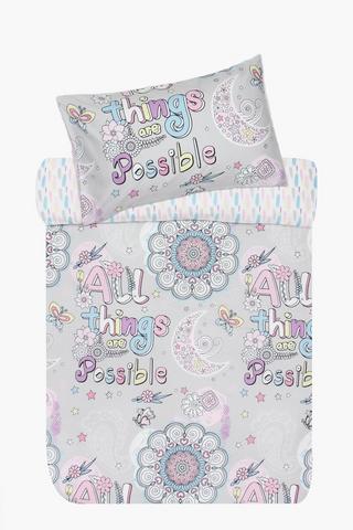 Soft Touch Doodle Reversible Duvet Cover Set