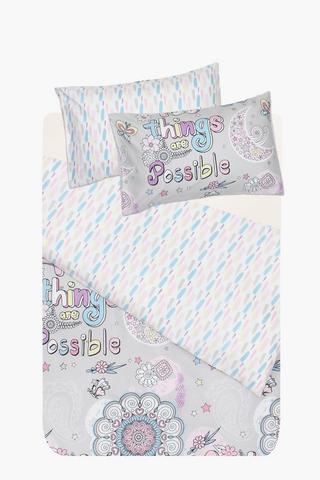 Soft Touch Doodle Reversible Duvet Cover Set