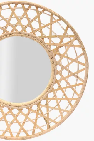 Bamboo Woven Mirror, 60cm