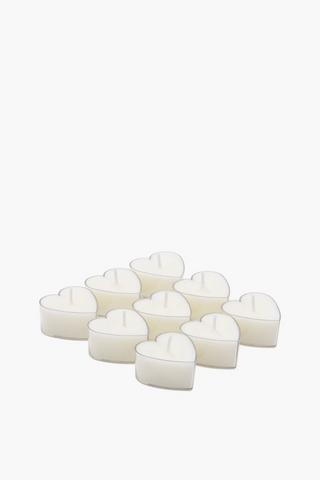 9 Pack Heart Tealight Candles