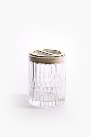 Crystal Cut Glass Toothbrush Holder
