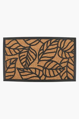 Coir And Rubber Line Leaf Door Mat 45x75cm