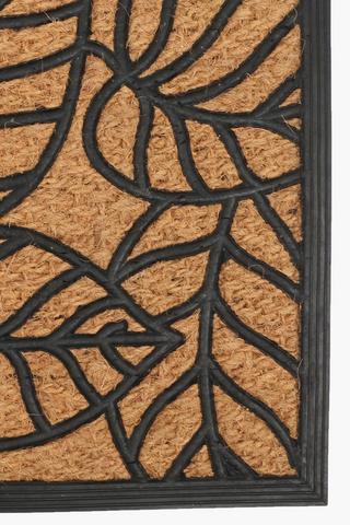 Coir And Rubber Line Leaf Door Mat 45x75cm
