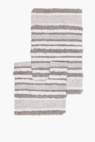 2 Piece Mingle Stripe Bath Mat Set