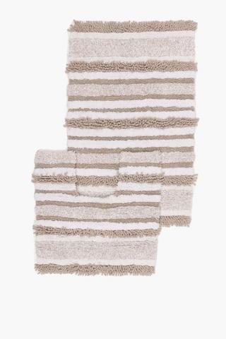 2 Piece Mingle Stripe Bath Mat Set