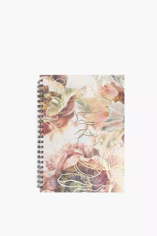 Gemma Floral Spiral Notebook A4