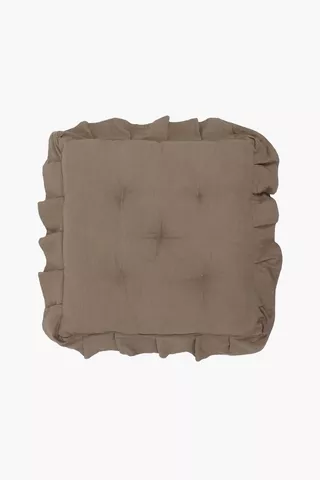 Cotton Frill Chair Pad, 40x40cm