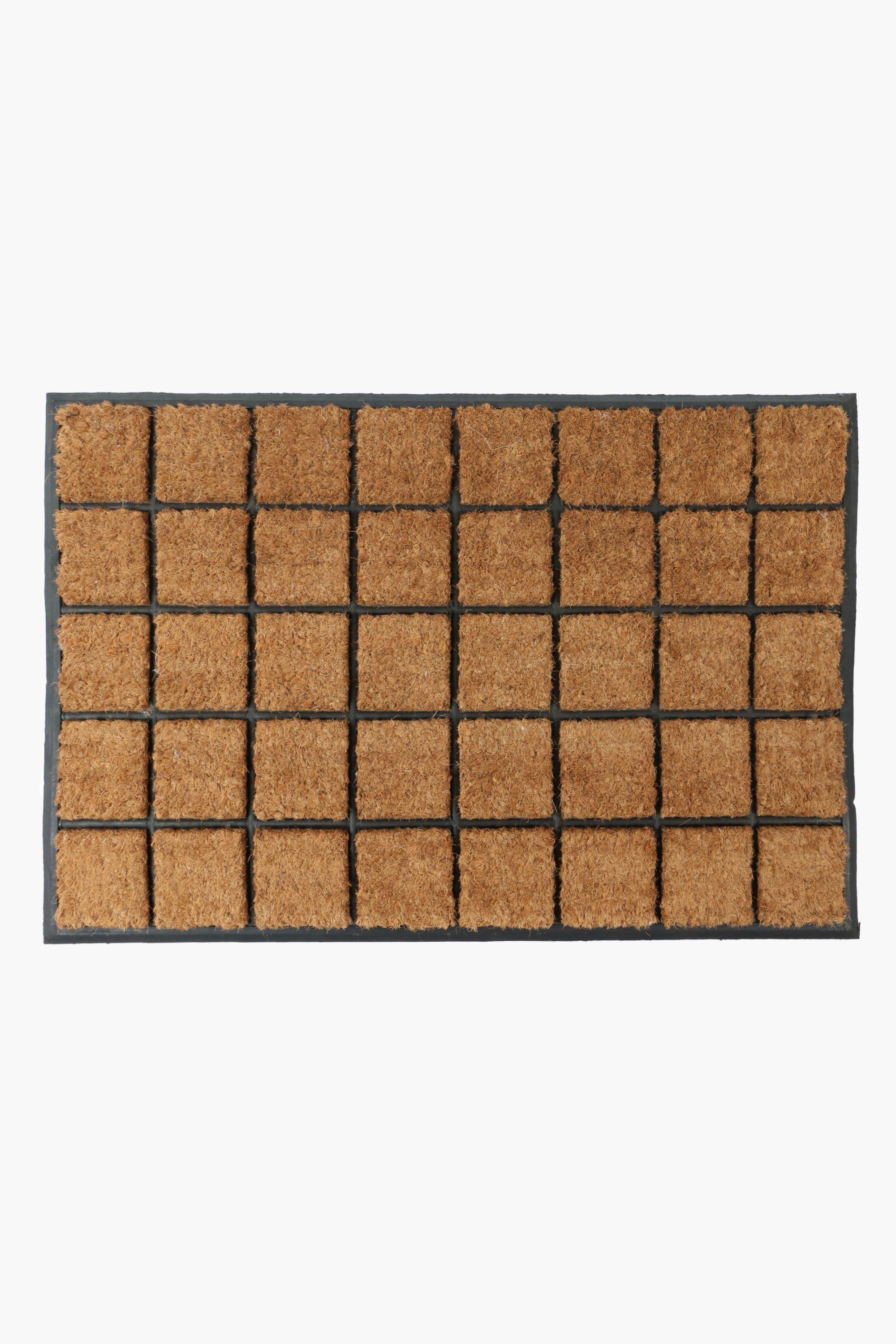 Coir And Rubber Weave Block Door Mat, 60x90cm