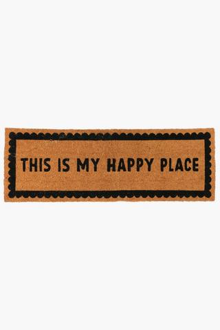 Coir Happy Place Double Door Mat, 40x120cm