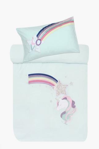 Soft Touch Sequin Unicorn Duvet Cover Set