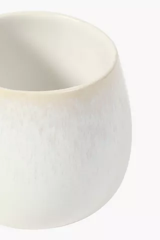 Glaze Snow Stoneware Barrel Mug