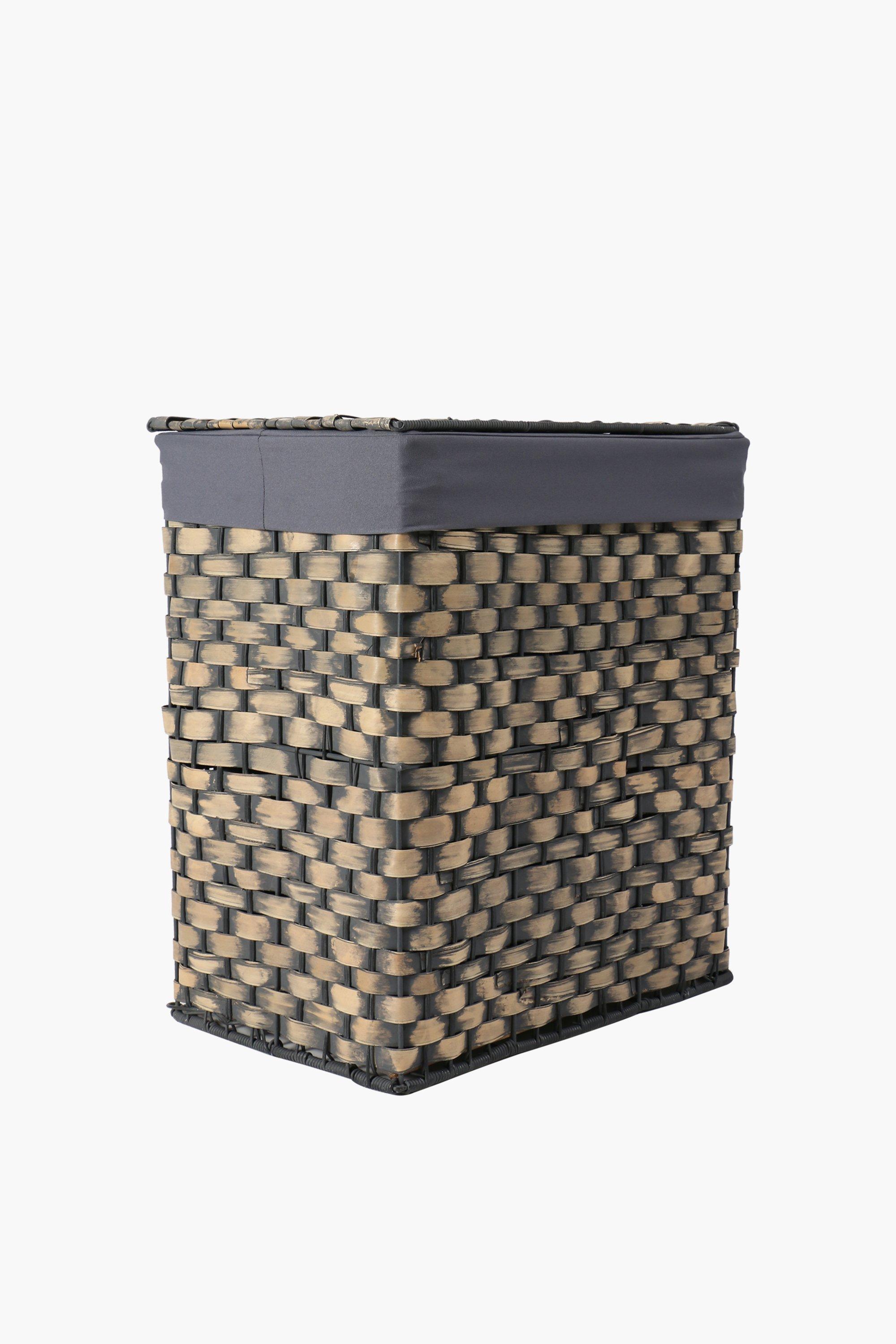 Woodslat Lined Laundry Basket