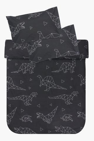 Polycotton Dino Stitch Duvet Cover Set