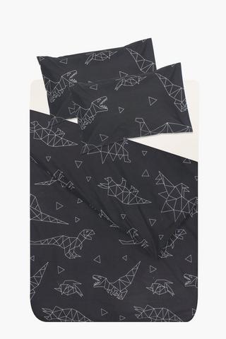 Polycotton Dino Stitch Duvet Cover Set
