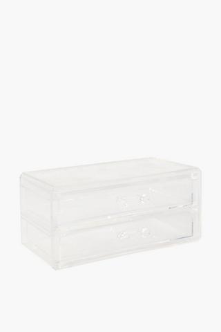Acrylic 2 Drawer Storage Unit