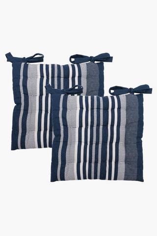 2 Pack Chrisolite Stripe Chair Pad 40x40cm