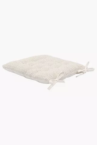 Textured Cotton Chair Pad, 40x40cm