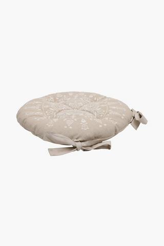 Printed Round Medallion Chairpad, 40cm