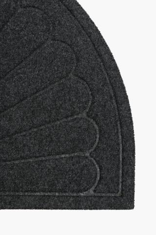 Polyester Sunburst Halfmoon Door Mat, 45x75cm