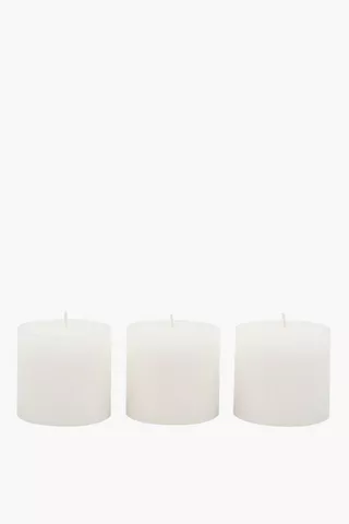 3 Pack Vanilla Cream Candles, 7x7,5cm