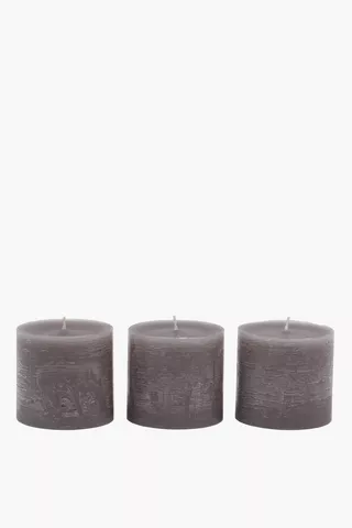 3 Pack Ylang Ylang Pillar Candles, 7x7,5cm