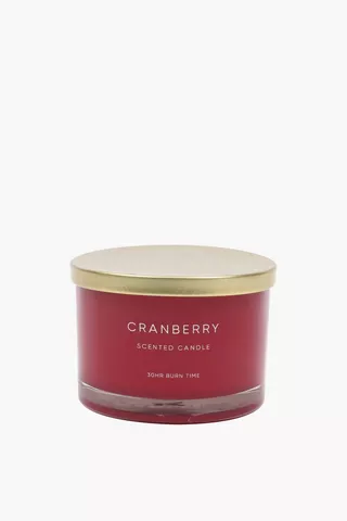 Cranberry 3 Wick Candle, 8x12cm