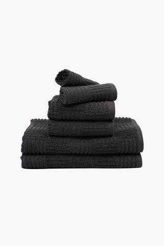 6 Pack Textured Cotton Towel Set