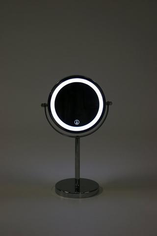 Led Standing Swivel Metal Mirror