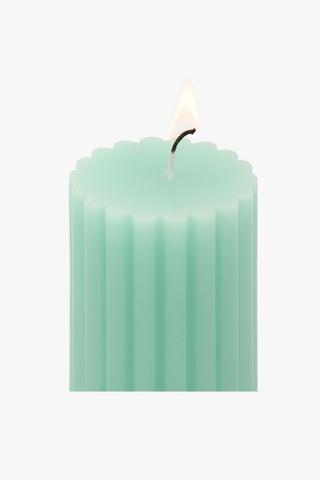 Ribbed Pillar Candle, 7x13cm
