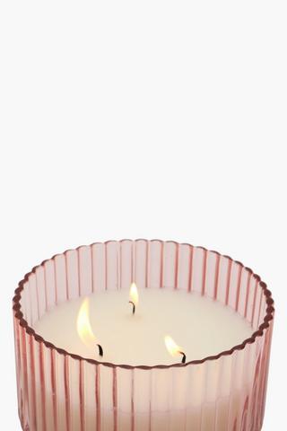 Ripple Glass Candle, 12cm