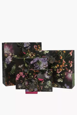 Onyx Floral Gift Bag Extra Large