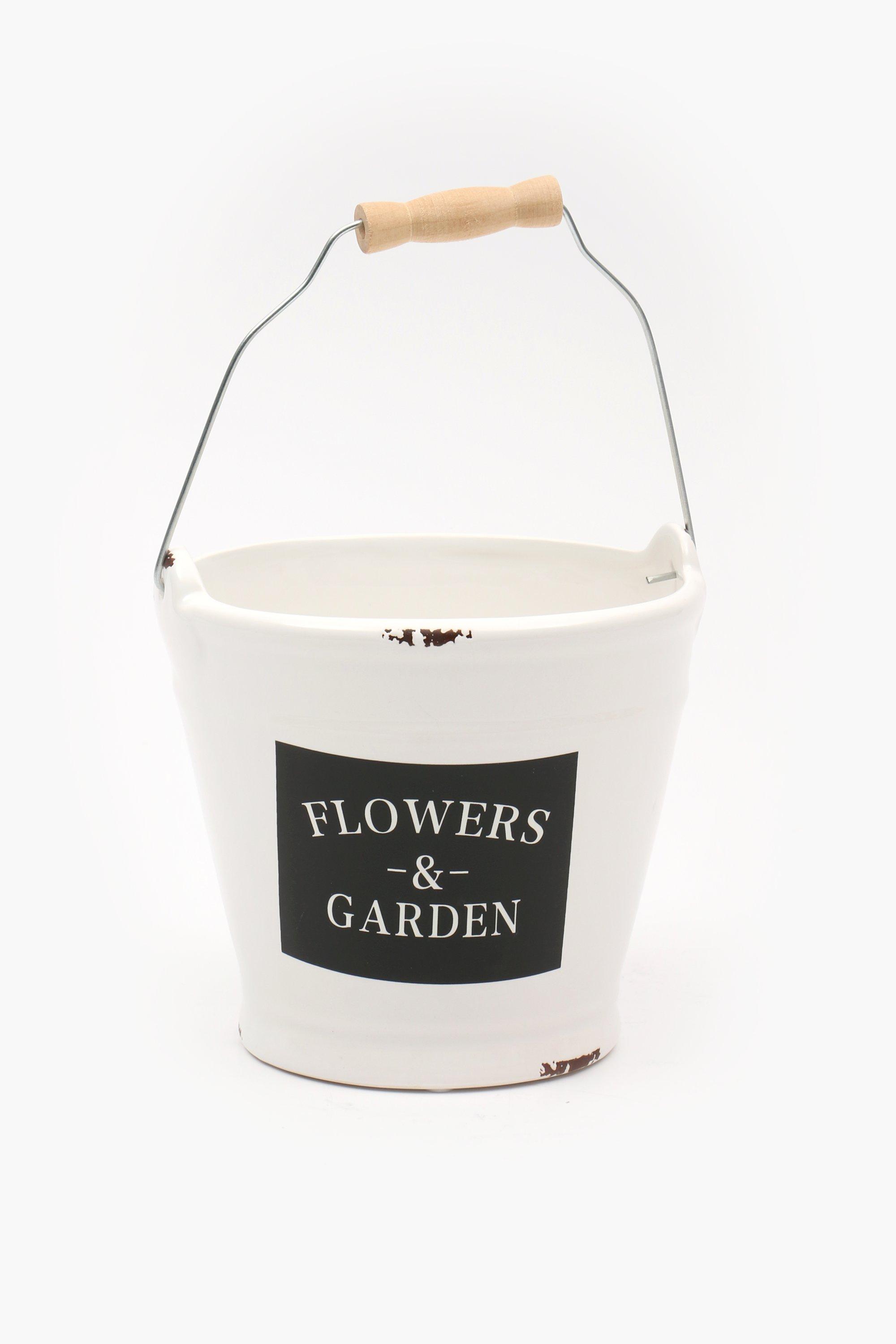Script Bucket Planter, 16x15cm