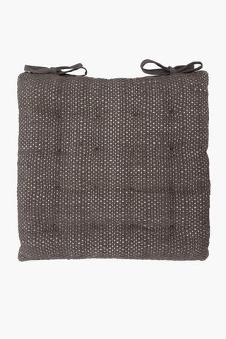Textured Cotton Chair Pad, 50x50cm