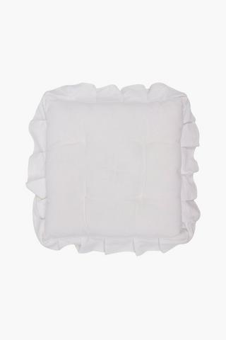 Cotton Frill Chair Pad, 40x40cm