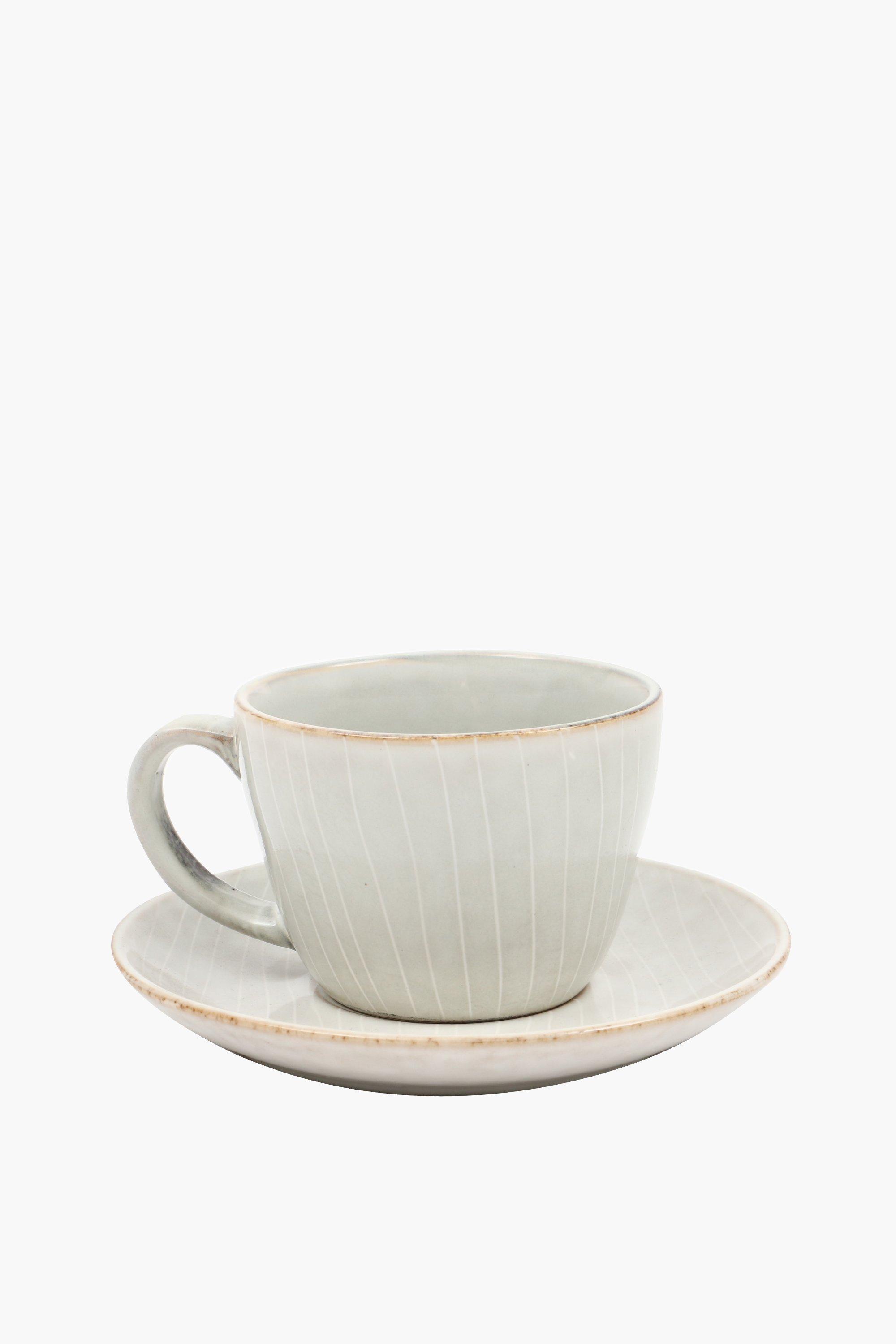 Glaze Stoneware Cup And Saucer Set