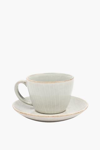 Glaze Stoneware Cup And Saucer Set