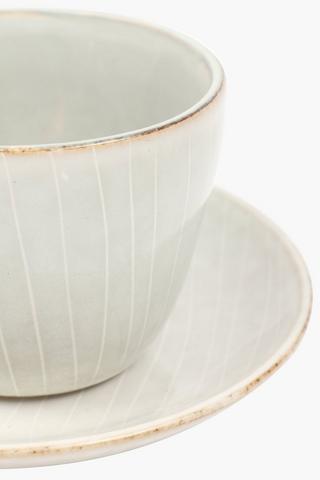 Glaze Stoneware Cup And Saucer Set