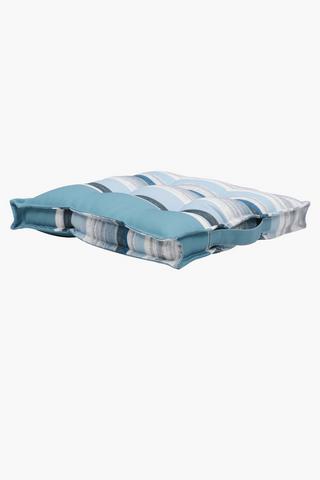 Printed Stripe Box Chair Pad, 42x42cm
