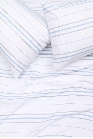 Winter Brushed Cotton Flannel Stripe Fitted Sheet Extra Length Extra Depth