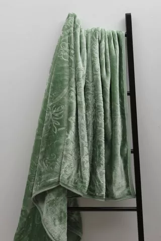 Mink Embroidered Floral Blanket, 200x230cm